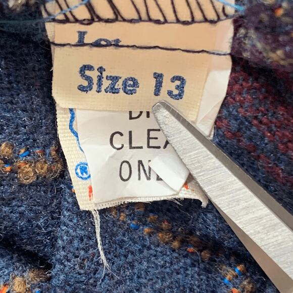 Vintage 70s Striped Blue Multicolor Midi Skirt Fashion Conspiracy Button Front - Picture 10 of 12